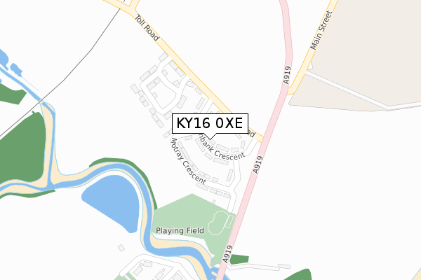 KY16 0XE map - large scale - OS Open Zoomstack (Ordnance Survey)