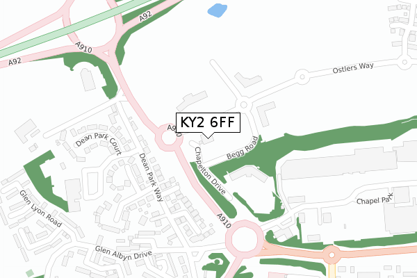 KY2 6FF map - large scale - OS Open Zoomstack (Ordnance Survey)