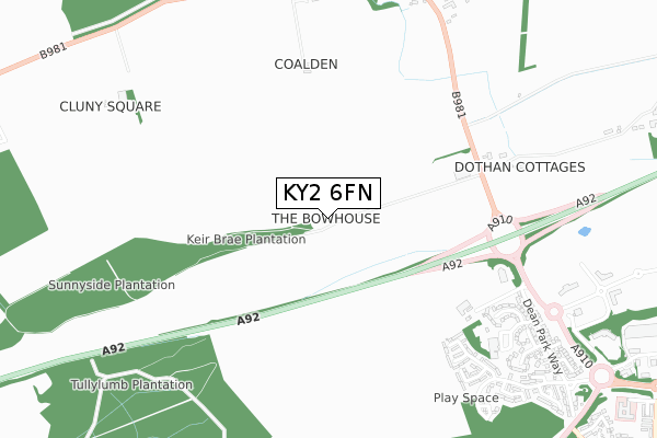 KY2 6FN map - small scale - OS Open Zoomstack (Ordnance Survey)