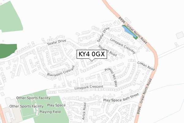KY4 0GX map - large scale - OS Open Zoomstack (Ordnance Survey)