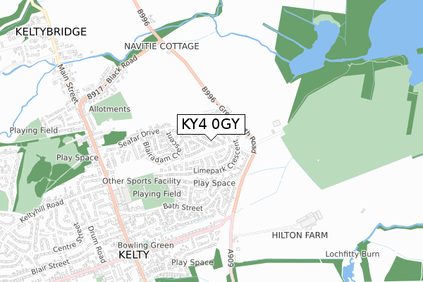 KY4 0GY map - small scale - OS Open Zoomstack (Ordnance Survey)