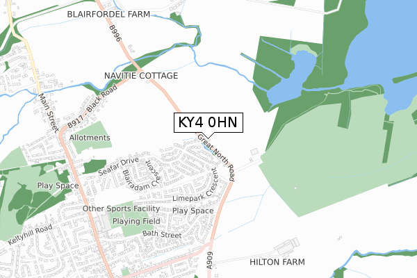 KY4 0HN map - small scale - OS Open Zoomstack (Ordnance Survey)