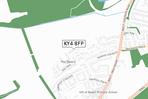 KY4 8FP map - large scale - OS Open Zoomstack (Ordnance Survey)