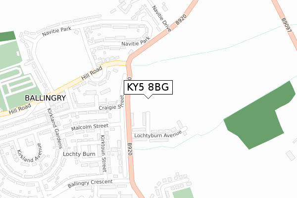 KY5 8BG map - large scale - OS Open Zoomstack (Ordnance Survey)