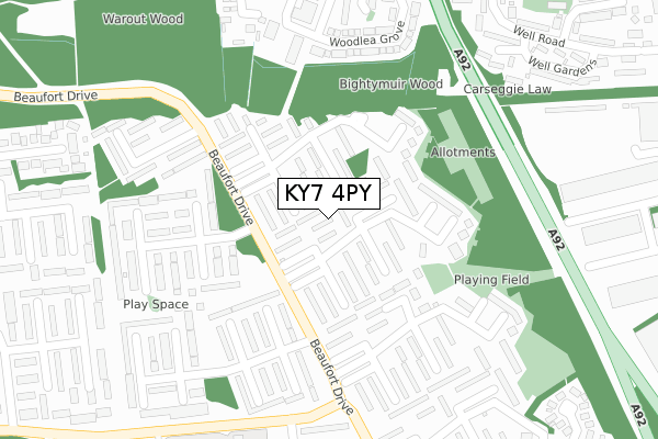 KY7 4PY map - large scale - OS Open Zoomstack (Ordnance Survey)
