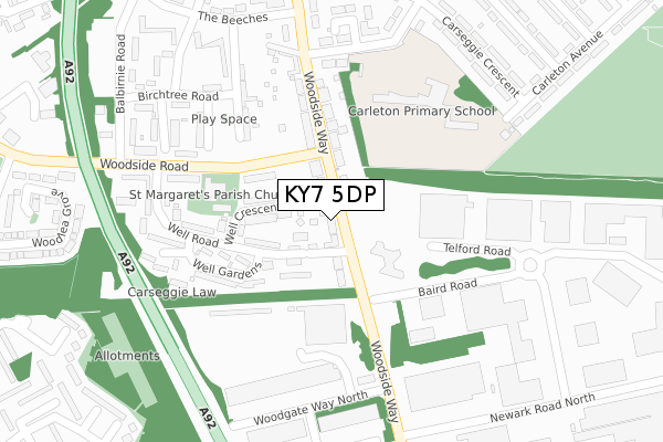 KY7 5DP map - large scale - OS Open Zoomstack (Ordnance Survey)