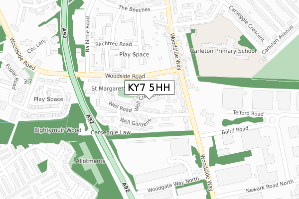 KY7 5HH map - large scale - OS Open Zoomstack (Ordnance Survey)