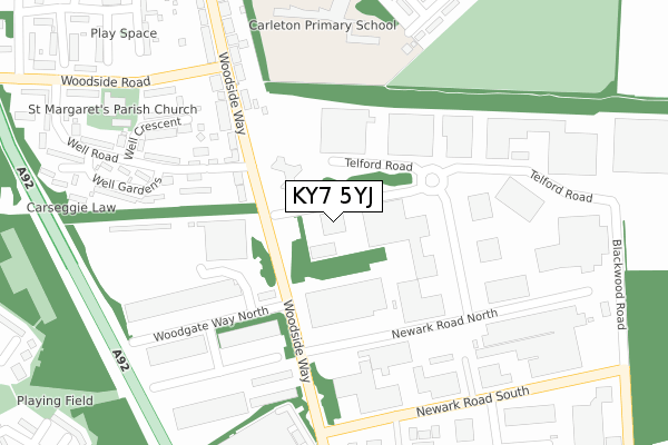 KY7 5YJ map - large scale - OS Open Zoomstack (Ordnance Survey)