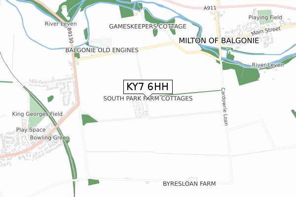 KY7 6HH map - small scale - OS Open Zoomstack (Ordnance Survey)