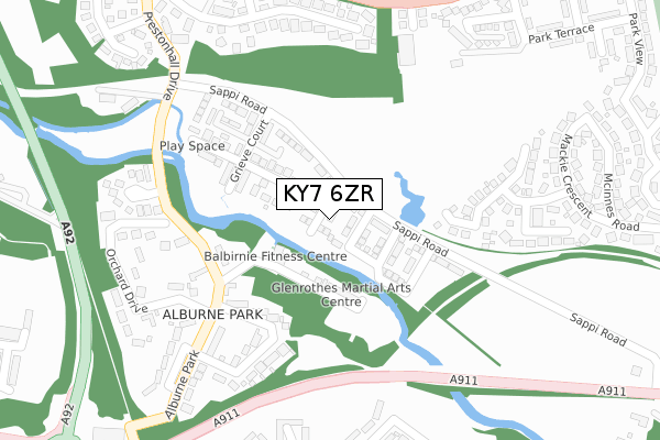 KY7 6ZR map - large scale - OS Open Zoomstack (Ordnance Survey)