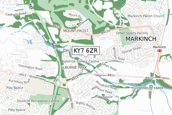 KY7 6ZR map - small scale - OS Open Zoomstack (Ordnance Survey)