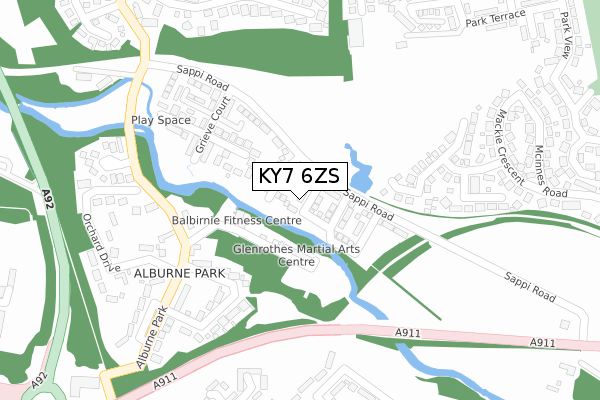 KY7 6ZS map - large scale - OS Open Zoomstack (Ordnance Survey)
