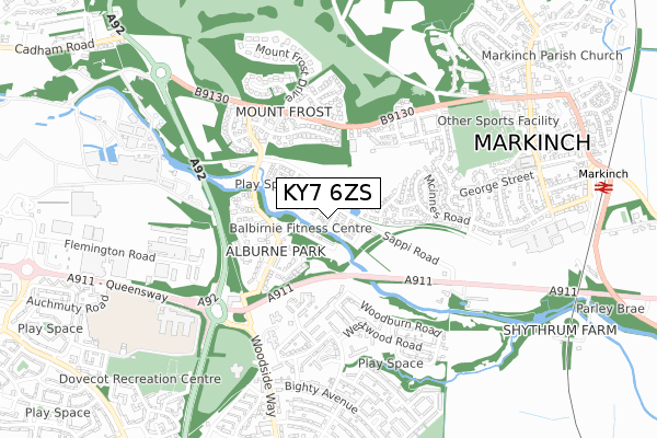 KY7 6ZS map - small scale - OS Open Zoomstack (Ordnance Survey)
