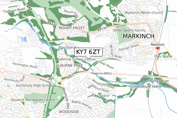 KY7 6ZT map - small scale - OS Open Zoomstack (Ordnance Survey)