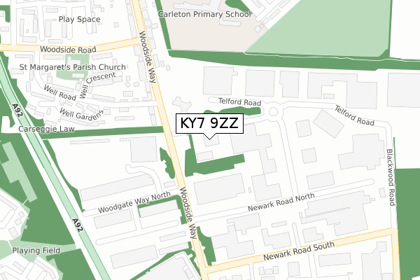 KY7 9ZZ map - large scale - OS Open Zoomstack (Ordnance Survey)