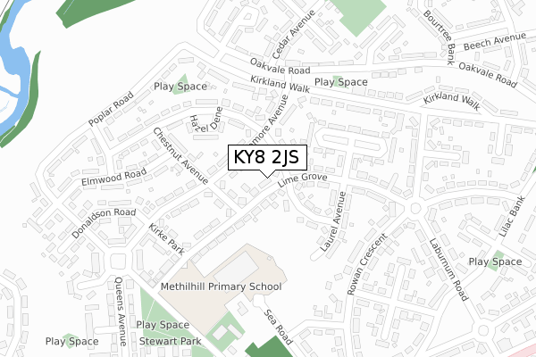 KY8 2JS map - large scale - OS Open Zoomstack (Ordnance Survey) KY8 2JS map - large scale - OS Open Zoomstack (Ordnance Survey)