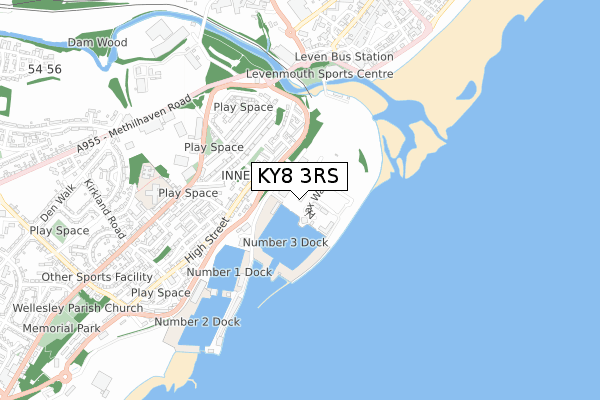 KY8 3RS map - small scale - OS Open Zoomstack (Ordnance Survey)