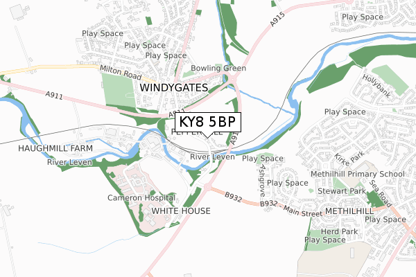 KY8 5BP map - small scale - OS Open Zoomstack (Ordnance Survey)
