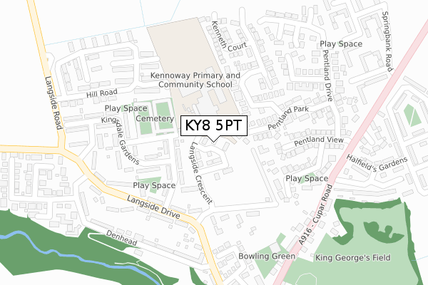 KY8 5PT map - large scale - OS Open Zoomstack (Ordnance Survey)