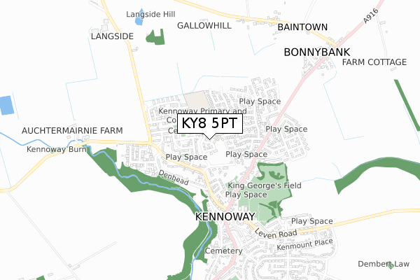 KY8 5PT map - small scale - OS Open Zoomstack (Ordnance Survey)
