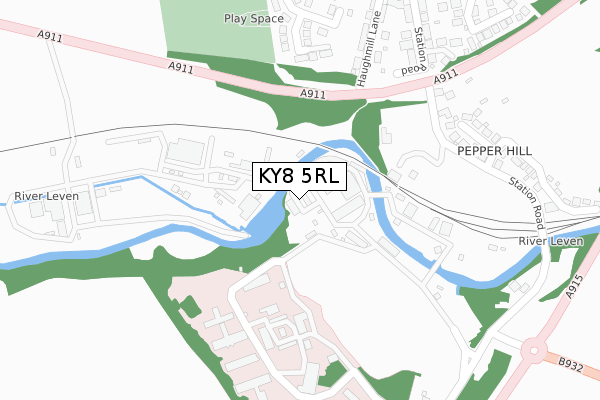 KY8 5RL map - large scale - OS Open Zoomstack (Ordnance Survey) KY8 5RL map - large scale - OS Open Zoomstack (Ordnance Survey)