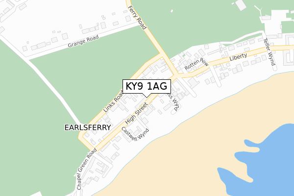 KY9 1AG map - large scale - OS Open Zoomstack (Ordnance Survey)