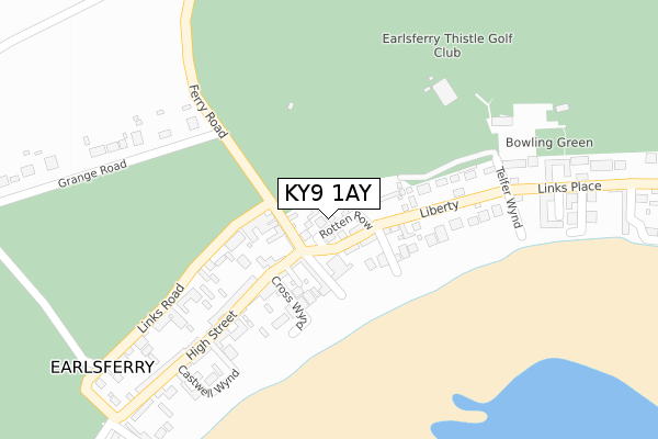 KY9 1AY map - large scale - OS Open Zoomstack (Ordnance Survey)
