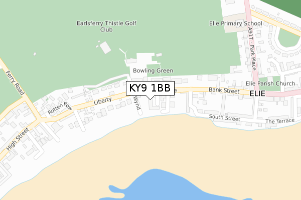KY9 1BB map - large scale - OS Open Zoomstack (Ordnance Survey)