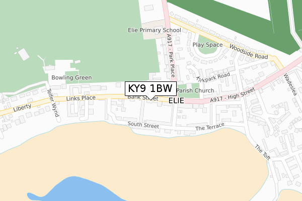 KY9 1BW map - large scale - OS Open Zoomstack (Ordnance Survey)