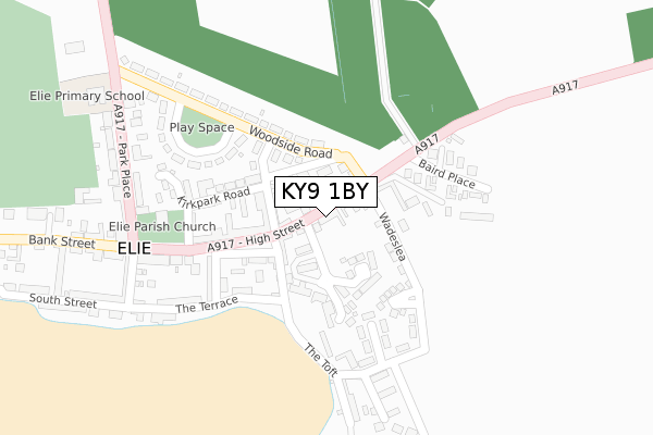 KY9 1BY map - large scale - OS Open Zoomstack (Ordnance Survey)