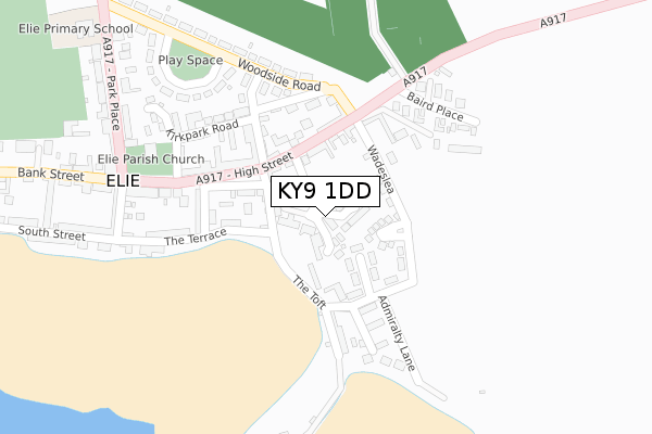 KY9 1DD map - large scale - OS Open Zoomstack (Ordnance Survey)
