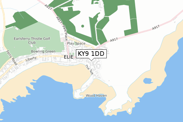 KY9 1DD map - small scale - OS Open Zoomstack (Ordnance Survey)