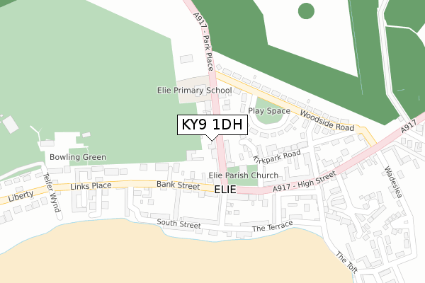 KY9 1DH map - large scale - OS Open Zoomstack (Ordnance Survey)
