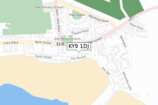 KY9 1DJ map - large scale - OS Open Zoomstack (Ordnance Survey)