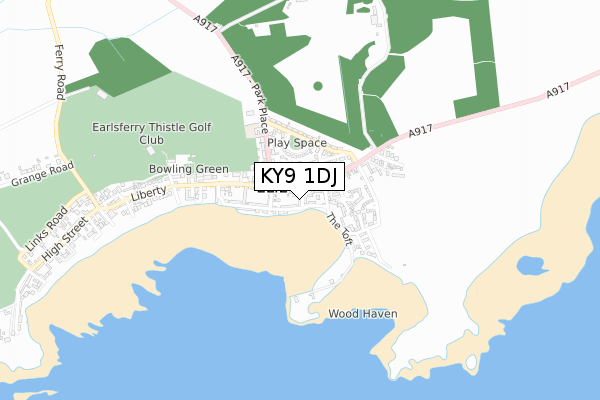 KY9 1DJ map - small scale - OS Open Zoomstack (Ordnance Survey)