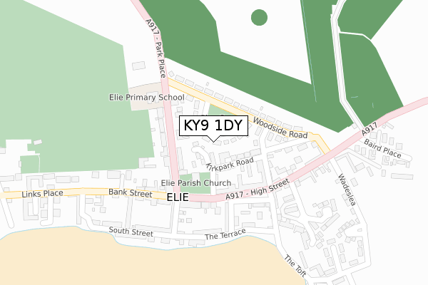 KY9 1DY map - large scale - OS Open Zoomstack (Ordnance Survey)