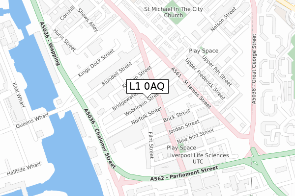 L1 0AQ map - large scale - OS Open Zoomstack (Ordnance Survey)