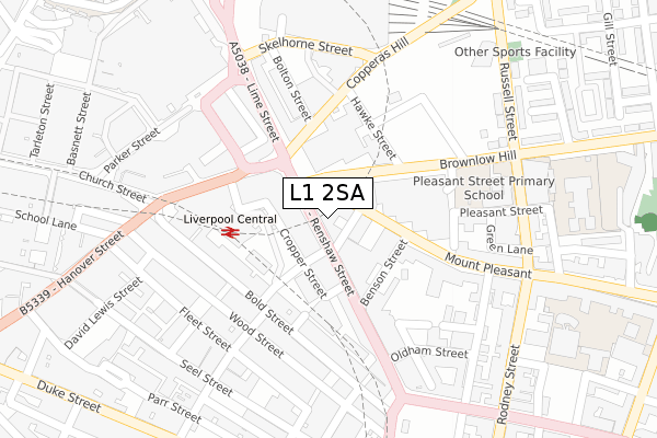 L1 2SA map - large scale - OS Open Zoomstack (Ordnance Survey)