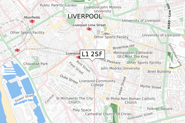 L1 2SF map - small scale - OS Open Zoomstack (Ordnance Survey)