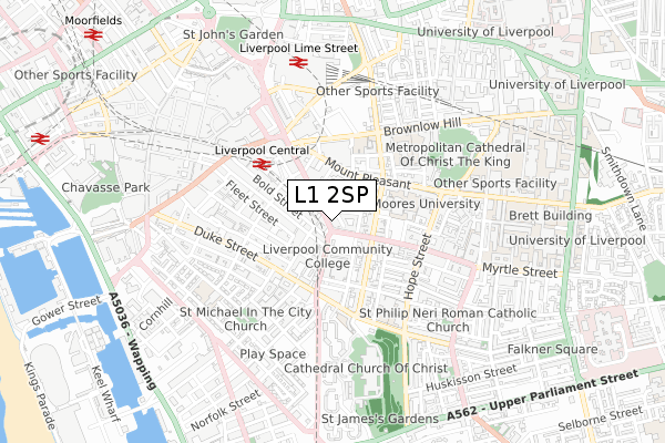 L1 2SP map - small scale - OS Open Zoomstack (Ordnance Survey)