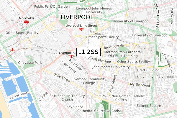 L1 2SS map - small scale - OS Open Zoomstack (Ordnance Survey)