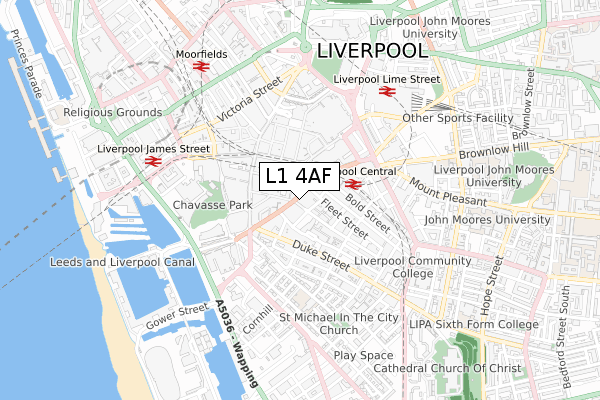 L1 4AF map - small scale - OS Open Zoomstack (Ordnance Survey)