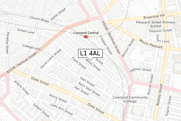 L1 4AL map - large scale - OS Open Zoomstack (Ordnance Survey)