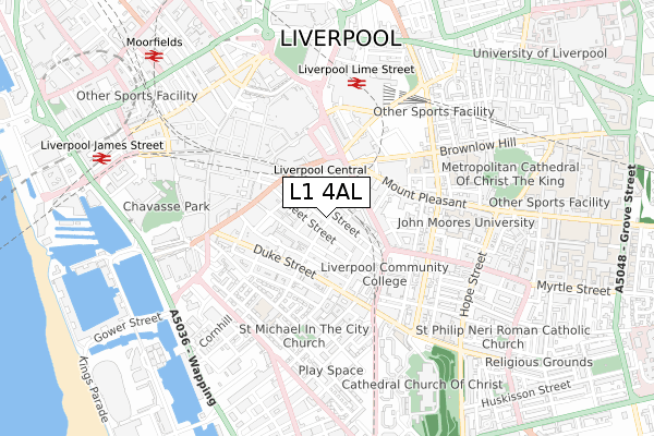 L1 4AL map - small scale - OS Open Zoomstack (Ordnance Survey)