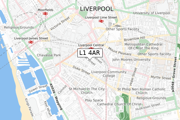 L1 4AR map - small scale - OS Open Zoomstack (Ordnance Survey)
