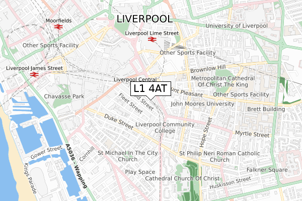 L1 4AT map - small scale - OS Open Zoomstack (Ordnance Survey)