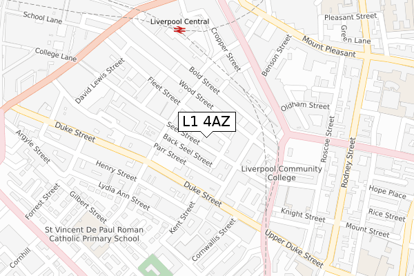 L1 4AZ map - large scale - OS Open Zoomstack (Ordnance Survey)