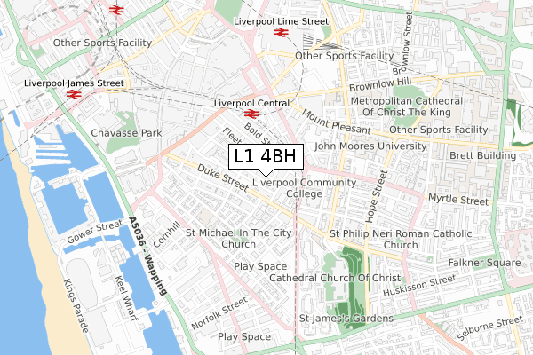 L1 4BH map - small scale - OS Open Zoomstack (Ordnance Survey)