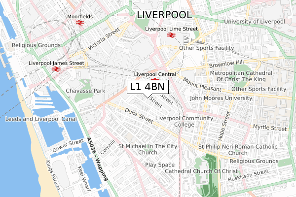 L1 4BN map - small scale - OS Open Zoomstack (Ordnance Survey)