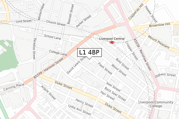 L1 4BP map - large scale - OS Open Zoomstack (Ordnance Survey)